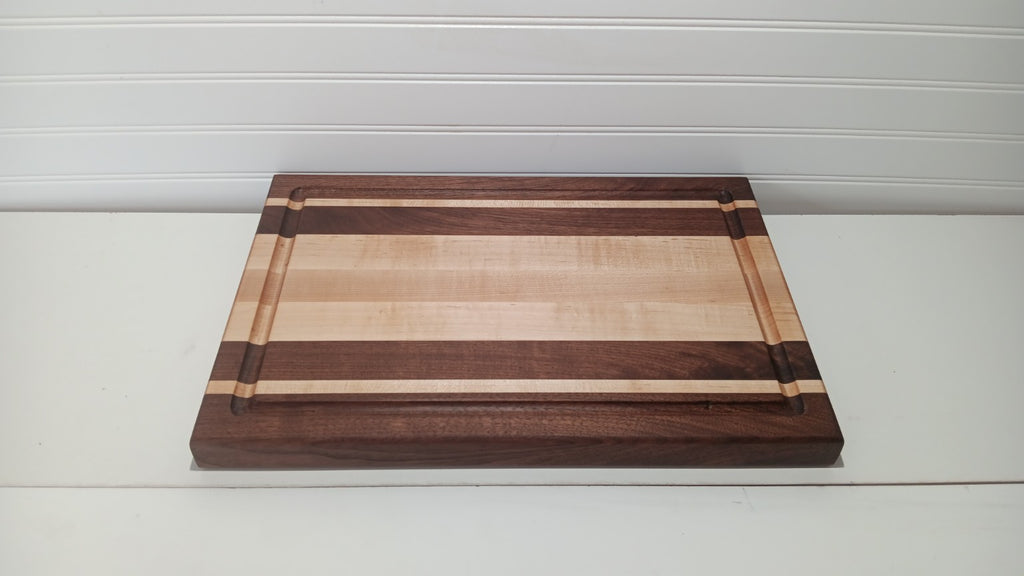 Maple and Walnut Edge-Grain Cutting Board