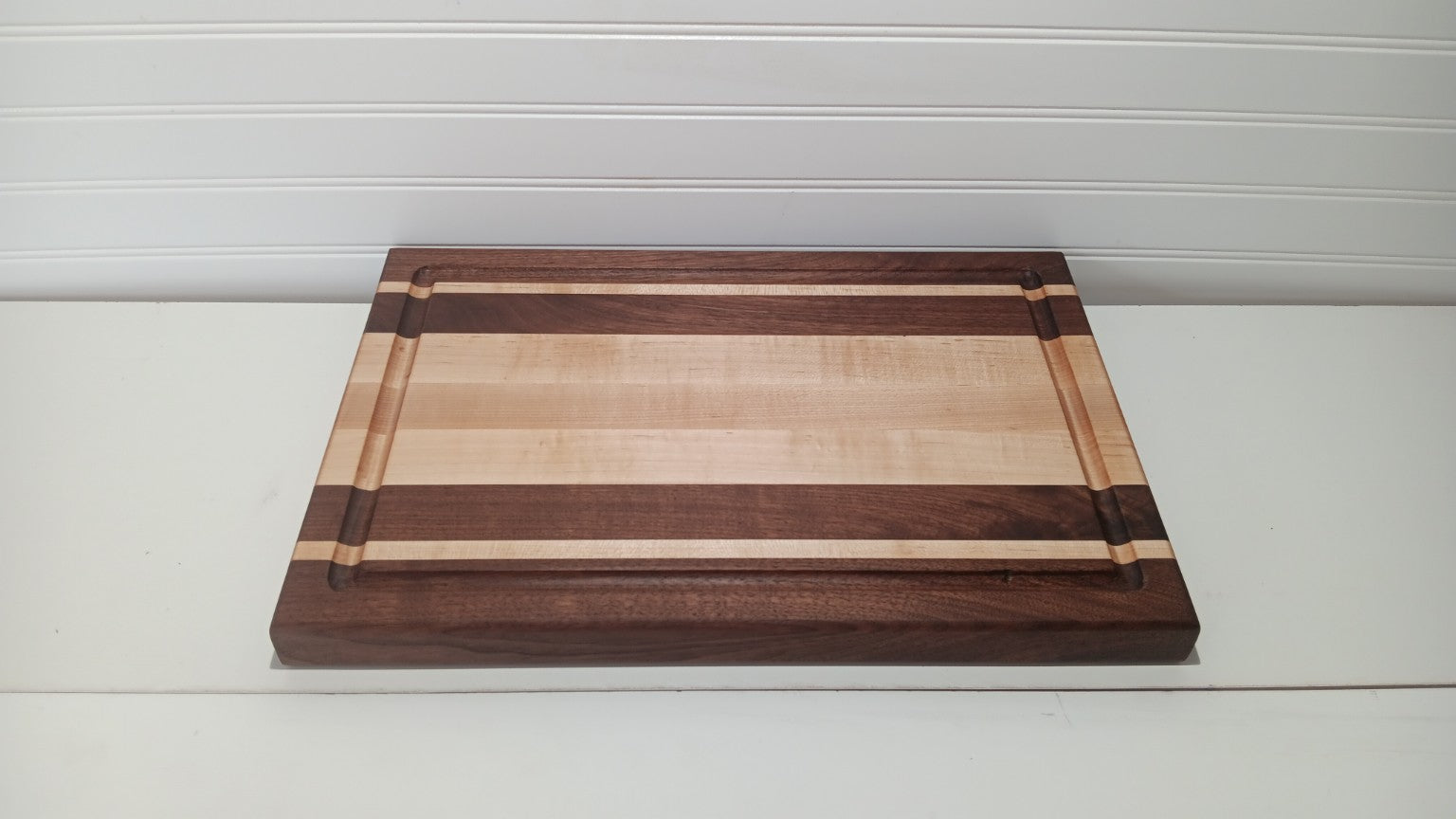 Maple and Walnut Edge-Grain Cutting Board