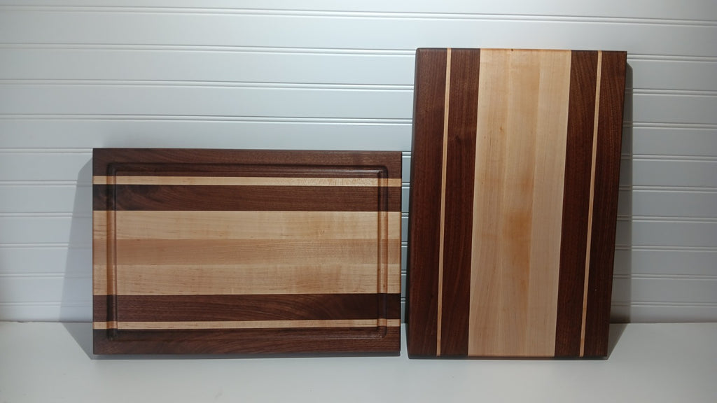 Maple and Walnut Edge-Grain Cutting Board